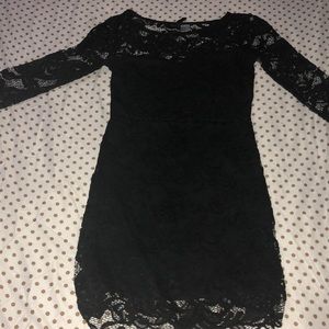 Long sleeve lace mini dress